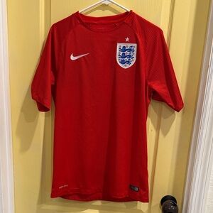 Nike Red England Crest Soccer Jersey